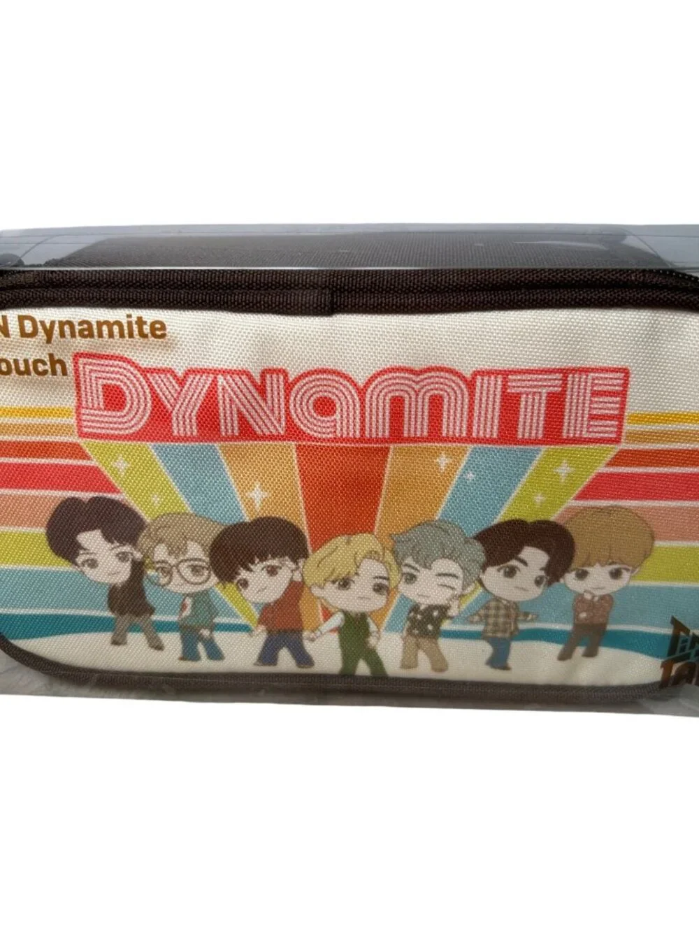 NEW TinyTAN Dynamite Multi Pouch Colorful Character Design & Zipper Closure BTS